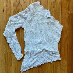 EXPRESS A-Symmetrical Single Sleeved Lace Shirt. S